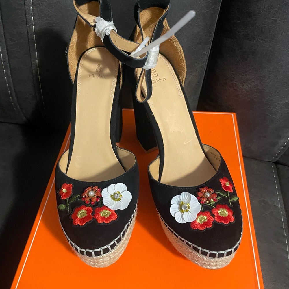 New Bill  Blass Black and Red Heels